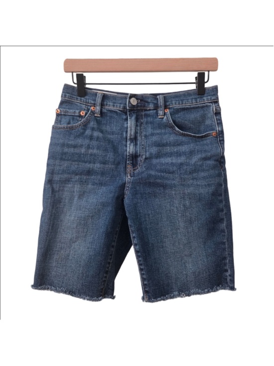 GAP Pants - Gap High Rise Bermuda Denim Shorts Frayed Hem Size 27